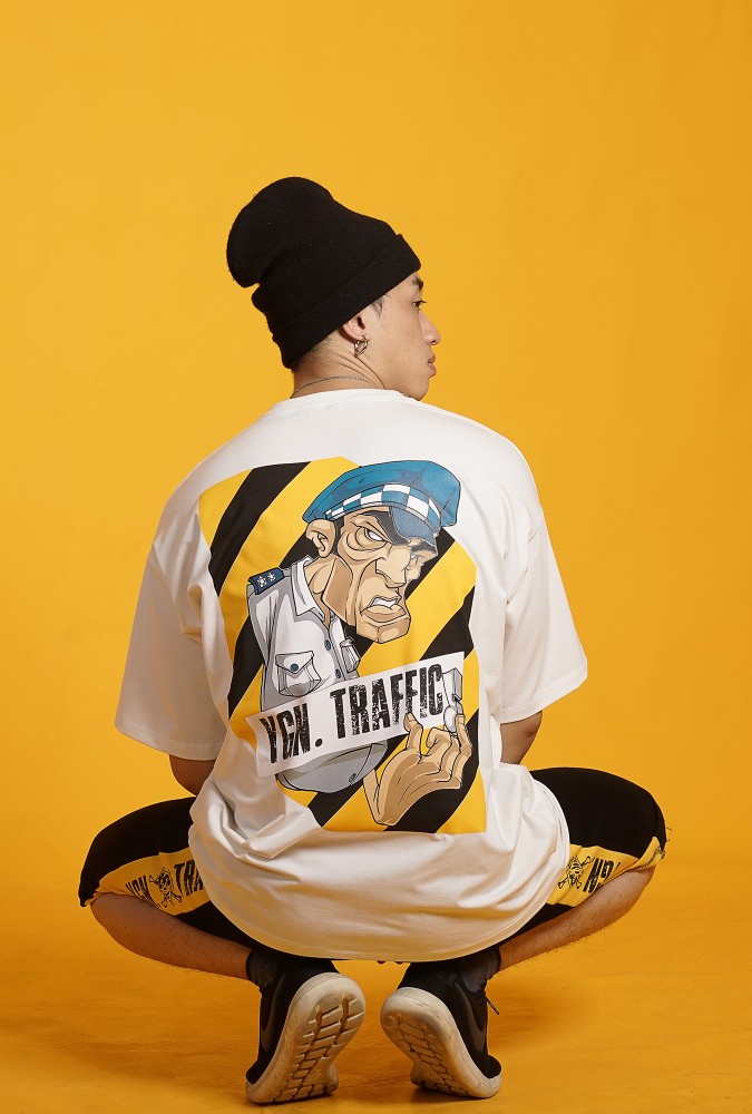 Ygn Traffic Police Oversized T-Shirt Boy (White)